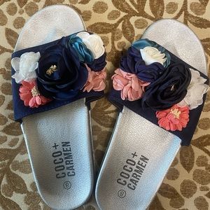 Coco & Carmen floral flip flops